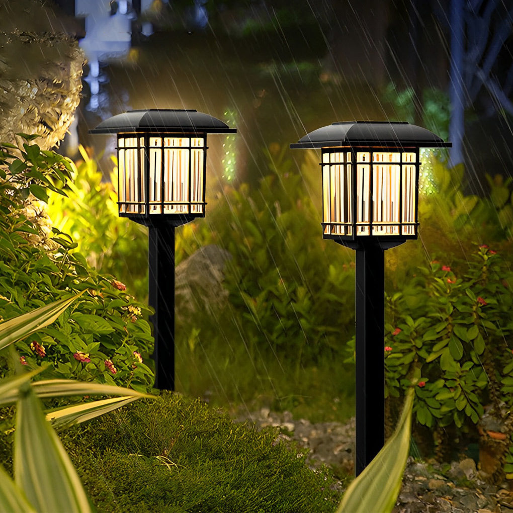 Vintage-Modern Solar Square Lawn Lights Waterproof, Durable Outdoor Lighting - Lamp Outdoor