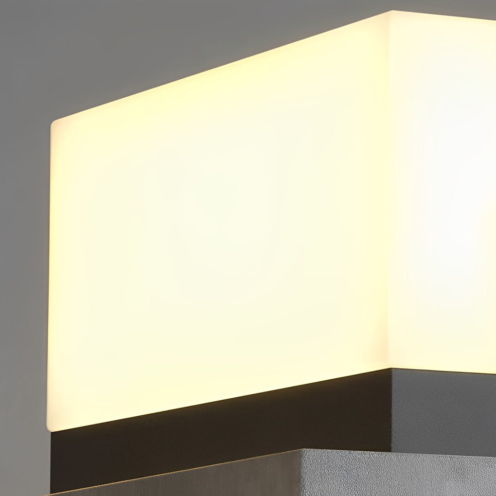 Minimalist Square Waterproof LED Black Modern Solar Post Caps Lights - Lamp Outdoor