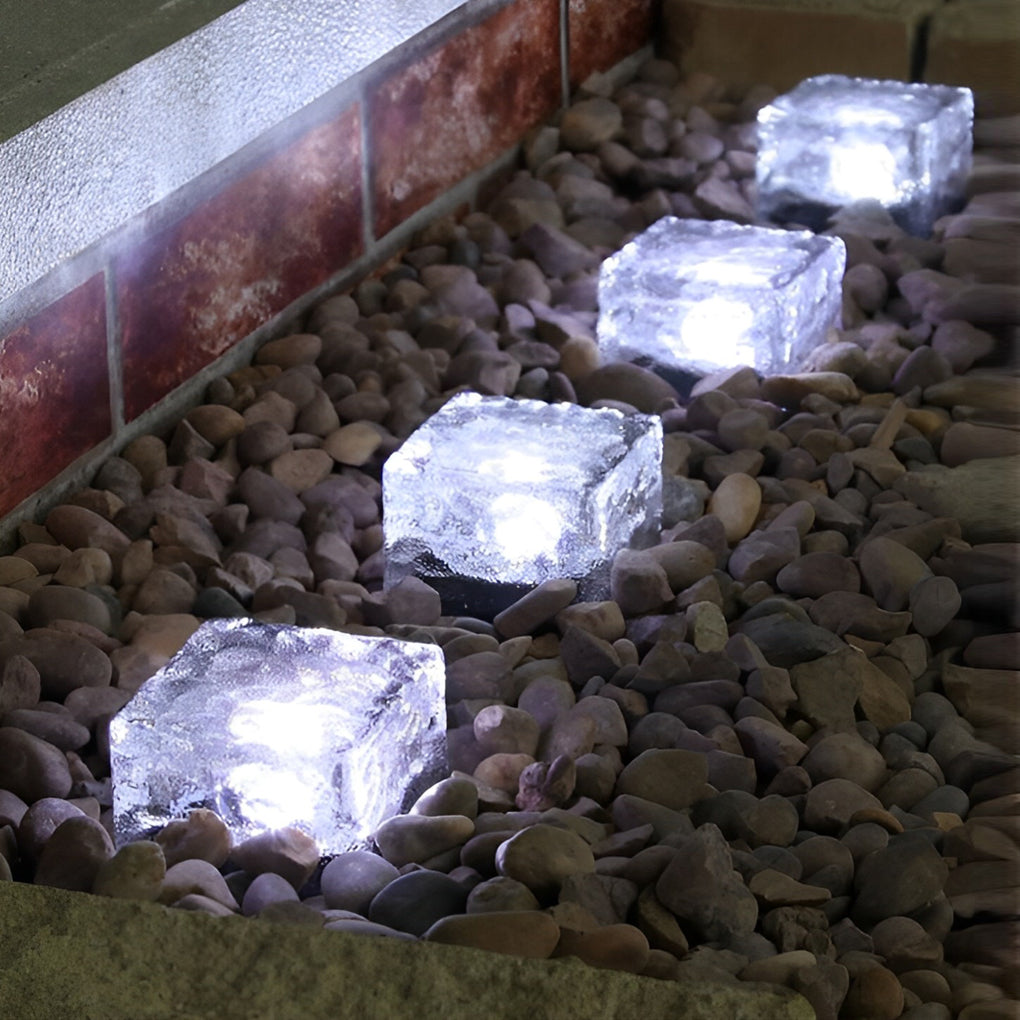 2V Mount-Free Ice Cube Lights Colorful Modern Smart Solar Outdoor Step Lighting - Lamp Outdoor