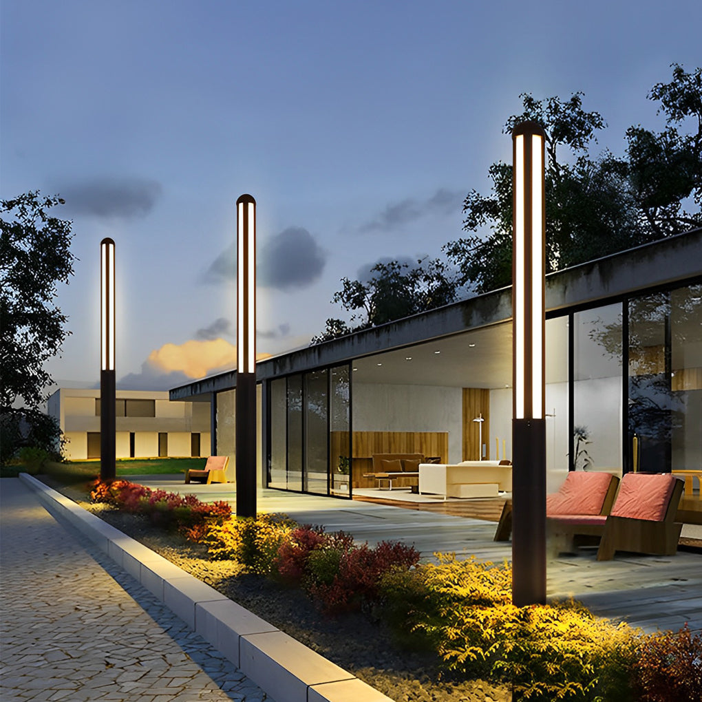 Minimalist Waterproof LED Black Modern Residential Outdoor Bollard Lights Yard Lighting - Lamp Outdoor