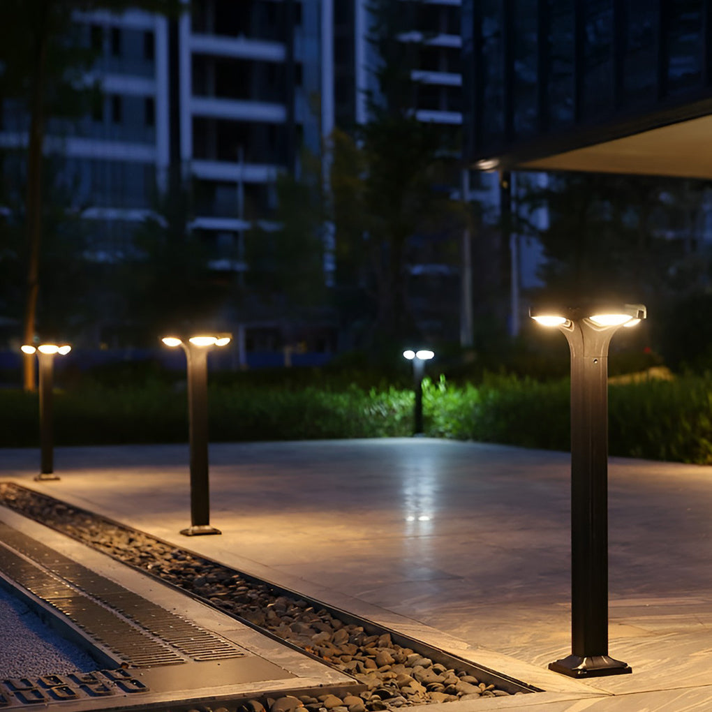 4-Light Square Waterproof LED Outdoor Path Lights - Solar & Hardwired Options - Lamp Outdoor
