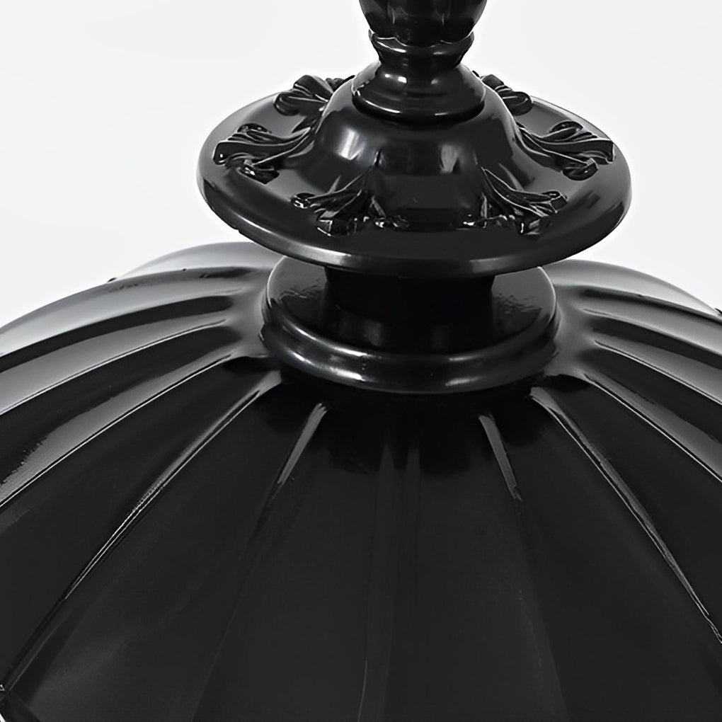Flower Ball Cognac Glass Waterproof European Style Outdoor Pillar Lamp - Lamp Outdoor