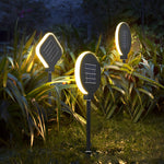 Modern Circular Black Solar LED Lawn Light - Lamp Outdoor