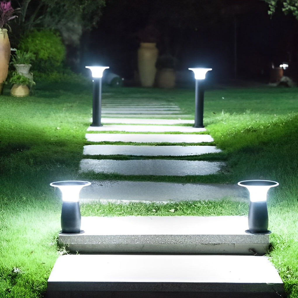 Efficient 3.5W Solar LED Path Downlights 360° Modern Black Landscape Lighting - Lamp Outdoor