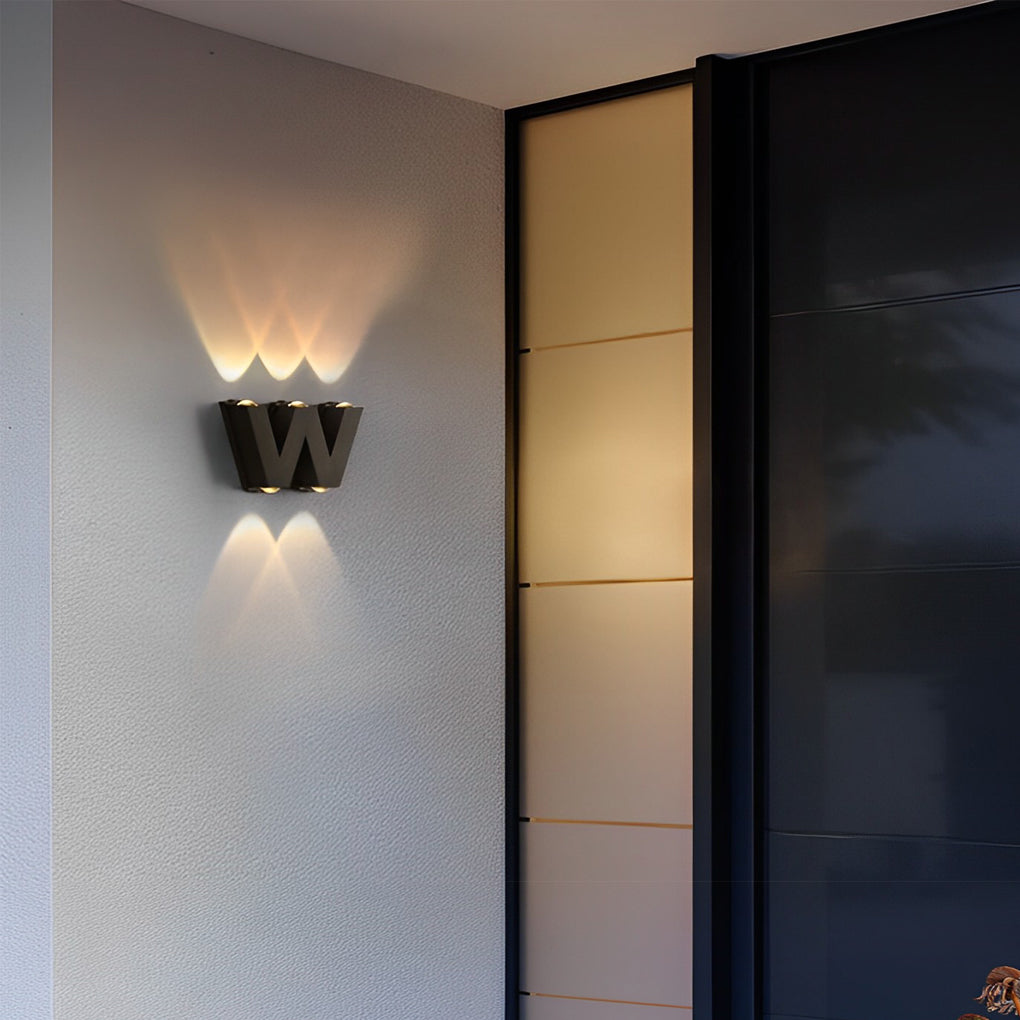 N/V/W Letters Creative Waterproof Modern LED Outdoor Wall Sconce Lighting - Lamp Outdoor