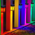 2Pcs Waterproof LED RGB Intelligent Motion Sensor Solar Wall Lights - Lamp Outdoor