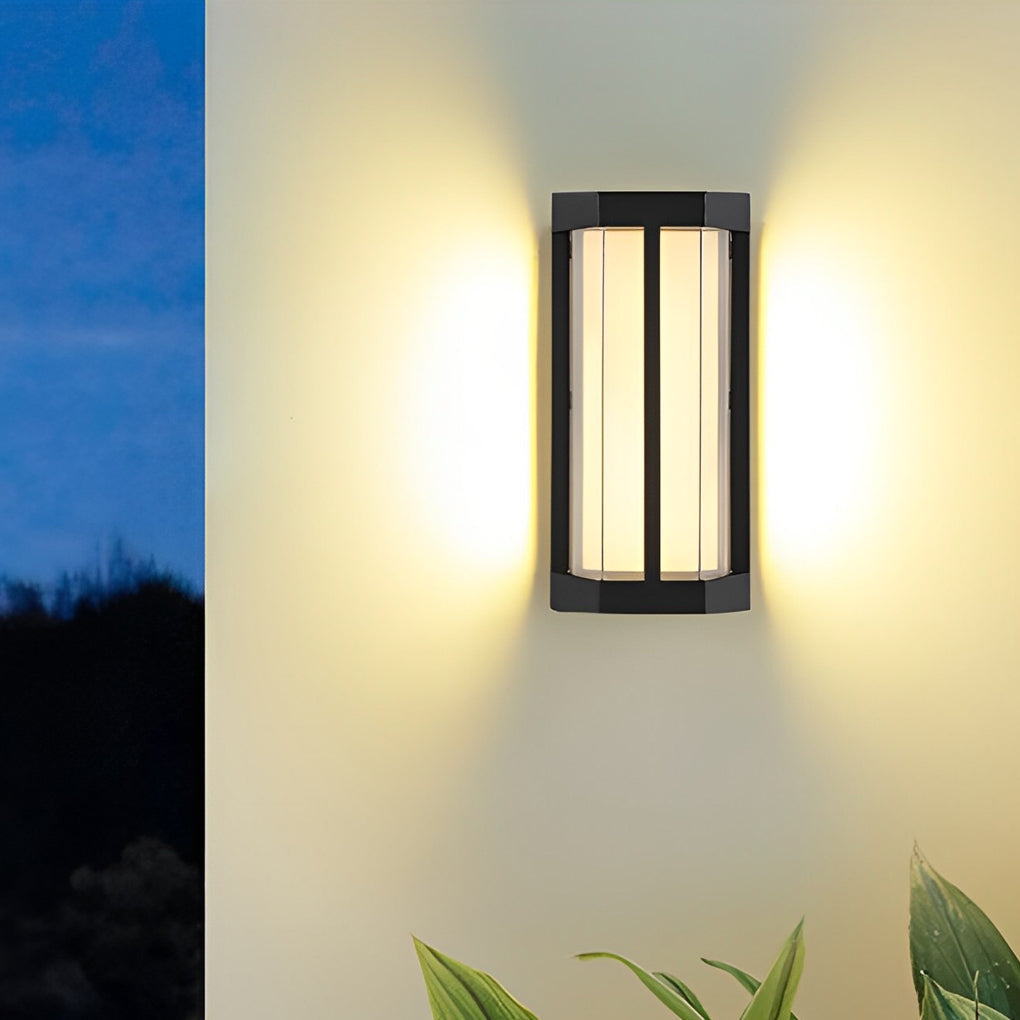 Waterproof Double Acrylic Shade LED Black Modern Outdoor Wall Lights - Lamp Outdoor