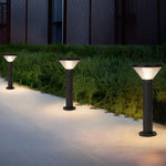 Contemporary Tapered Solar LED Pathway Light Black Cylindrical Outdoor Lighting - Lamp Outdoor