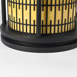 Round Retro Pattern Waterproof LED Black Modern Solar Fence Post Lights - Lamp Outdoor
