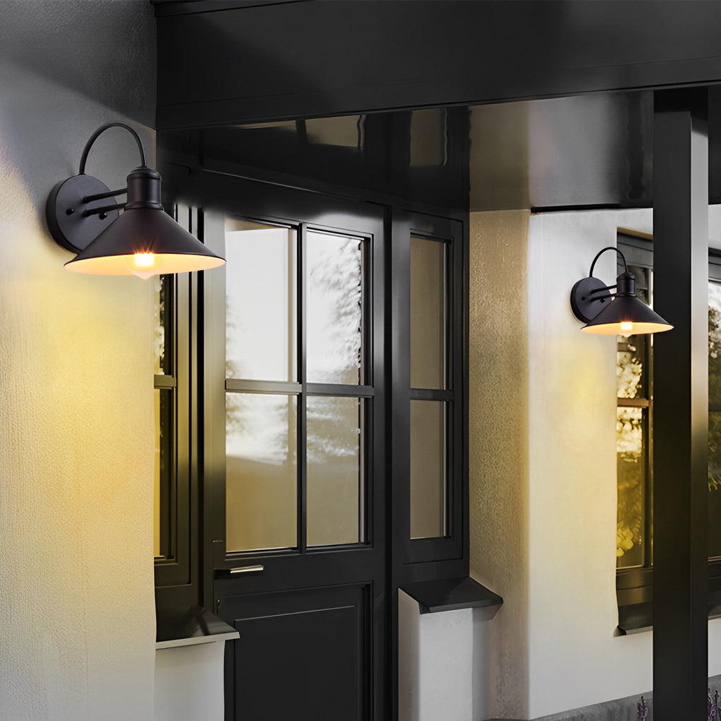 Retro Conical Iron Waterproof Industrial Style Outdoor Wall Lamp Exterior Lights - Lamp Outdoor
