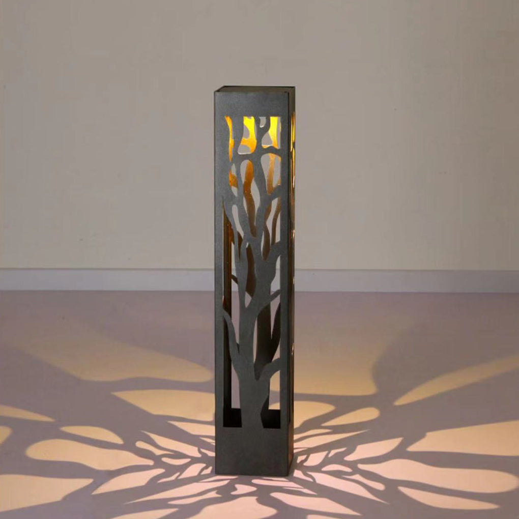 Solar-Powered Modern Outdoor Lawn Lights with Creative Hollow-Out Branch Pattern - Lamp Outdoor