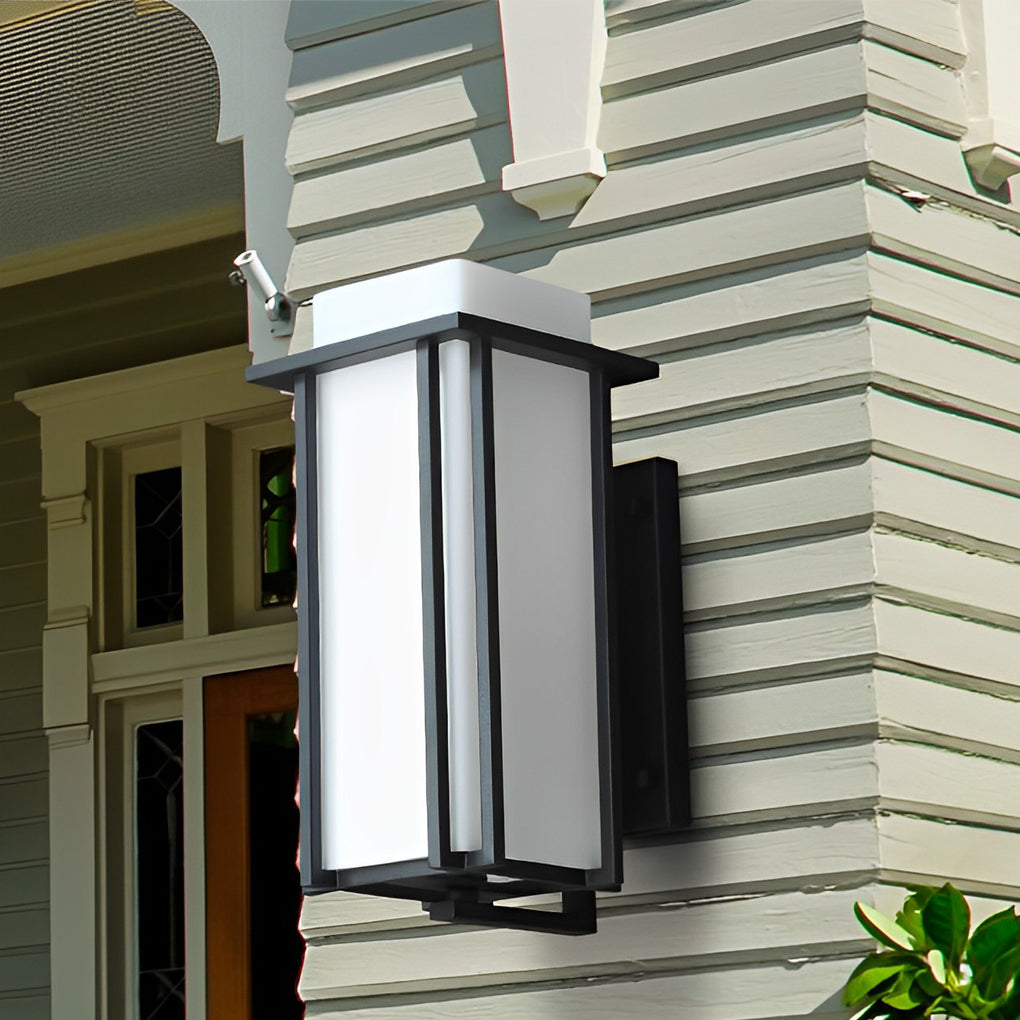 Square Waterproof LED Black Retro Outdoor Wall Lamp Exterior Lights - Lamp Outdoor