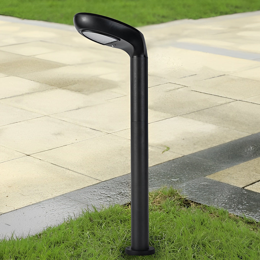 Minimalist Solar Powered Lawn Lights Sleek Aluminum Black Garden Lamp - Lamp Outdoor