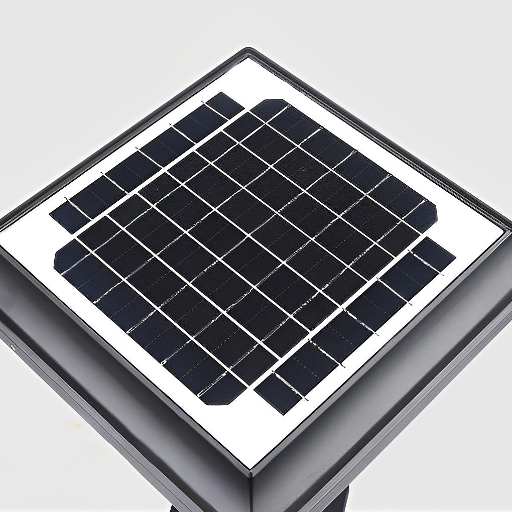 Creative Square LED Waterproof Black Retro Solar Fence Post Lights - Lamp Outdoor