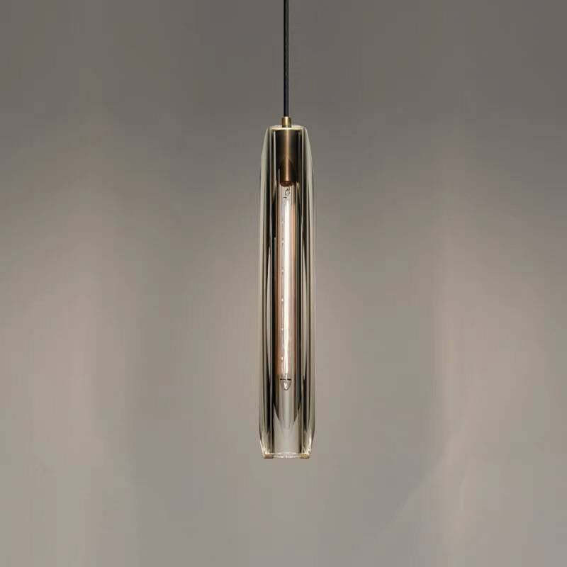 June Brass Designer Glass Pendant Lamp Smoky - Lamp Outdoor