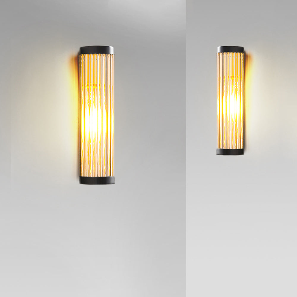 Yoru Modern Semi-Cylindrical Metal/Glass Outdoor Wall Lamp, Black - Lamp Outdoor