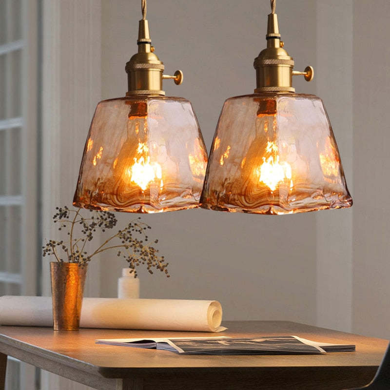 Zina Pendant Light Glass&Brass - Lamp Outdoor