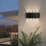 Tronix Modern Rectangular Metal Outdoor Wall Lamp, Black/White, Water-wave - Lamp Outdoor