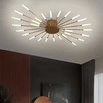 Wesley Flush-Mount Ceiling Light Fireworks, Black/Gold - Lamp Outdoor