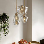June Pendant Light Glass, Clear/Amber Diamond shape - Lamp Outdoor