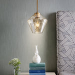June Pendant Light Glass, Clear/Amber Diamond shape - Lamp Outdoor