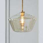 June Pendant Light Glass, Clear/Amber Diamond shape - Lamp Outdoor