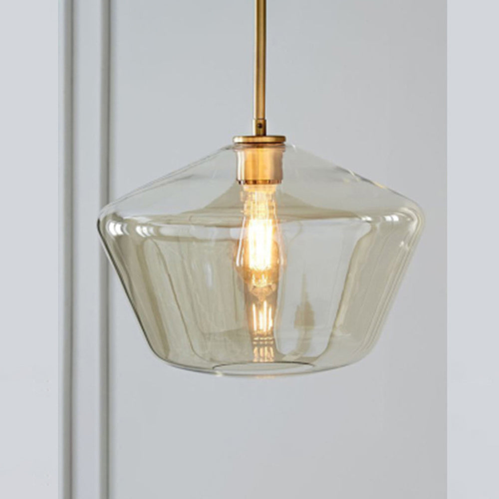 June Pendant Light Glass, Clear/Amber Diamond shape - Lamp Outdoor
