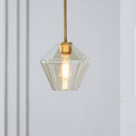 June Pendant Light Glass, Clear/Amber Diamond shape - Lamp Outdoor