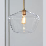 June Pendant Light Glass, Clear/Amber Diamond shape - Lamp Outdoor