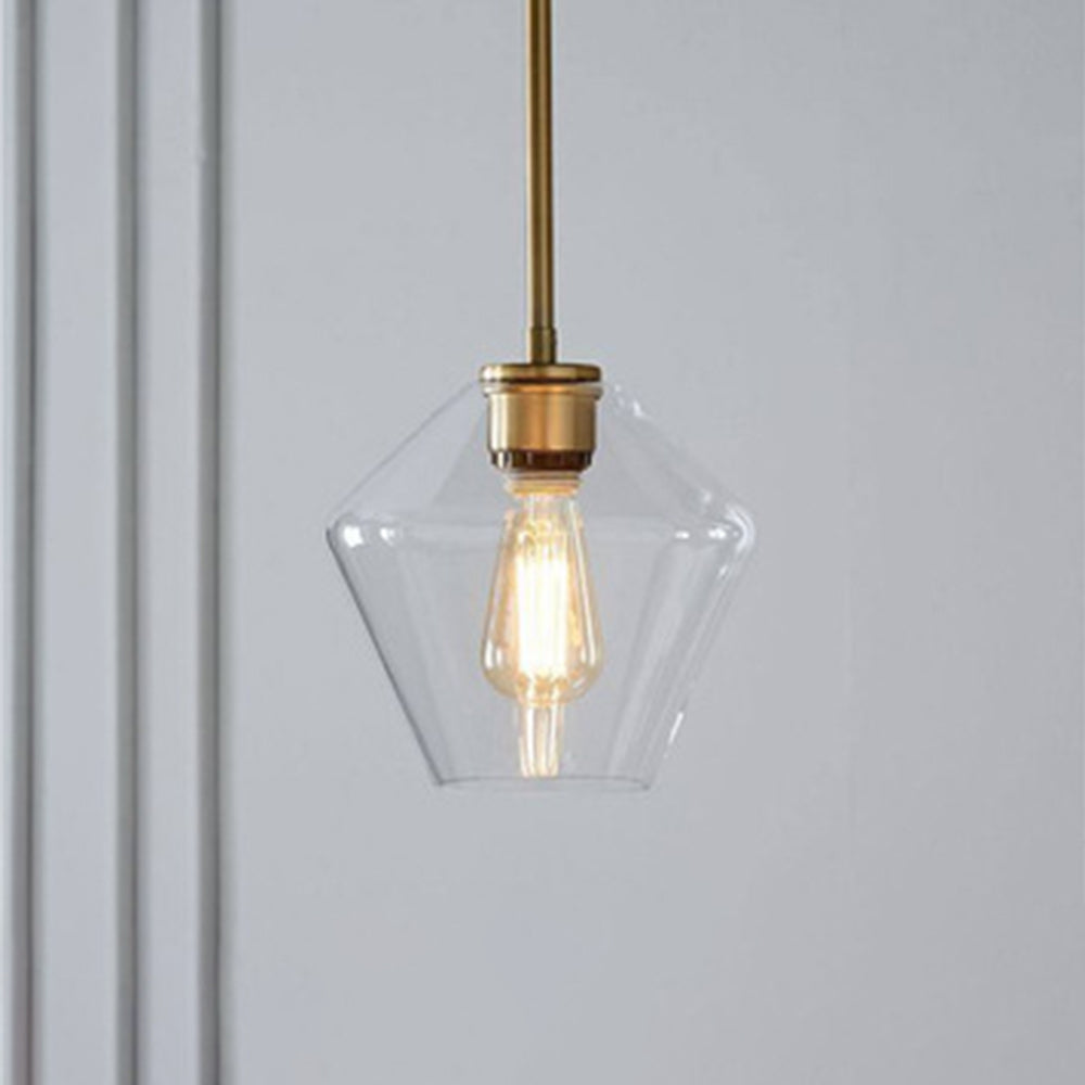 June Pendant Light Glass, Clear/Amber Diamond shape - Lamp Outdoor