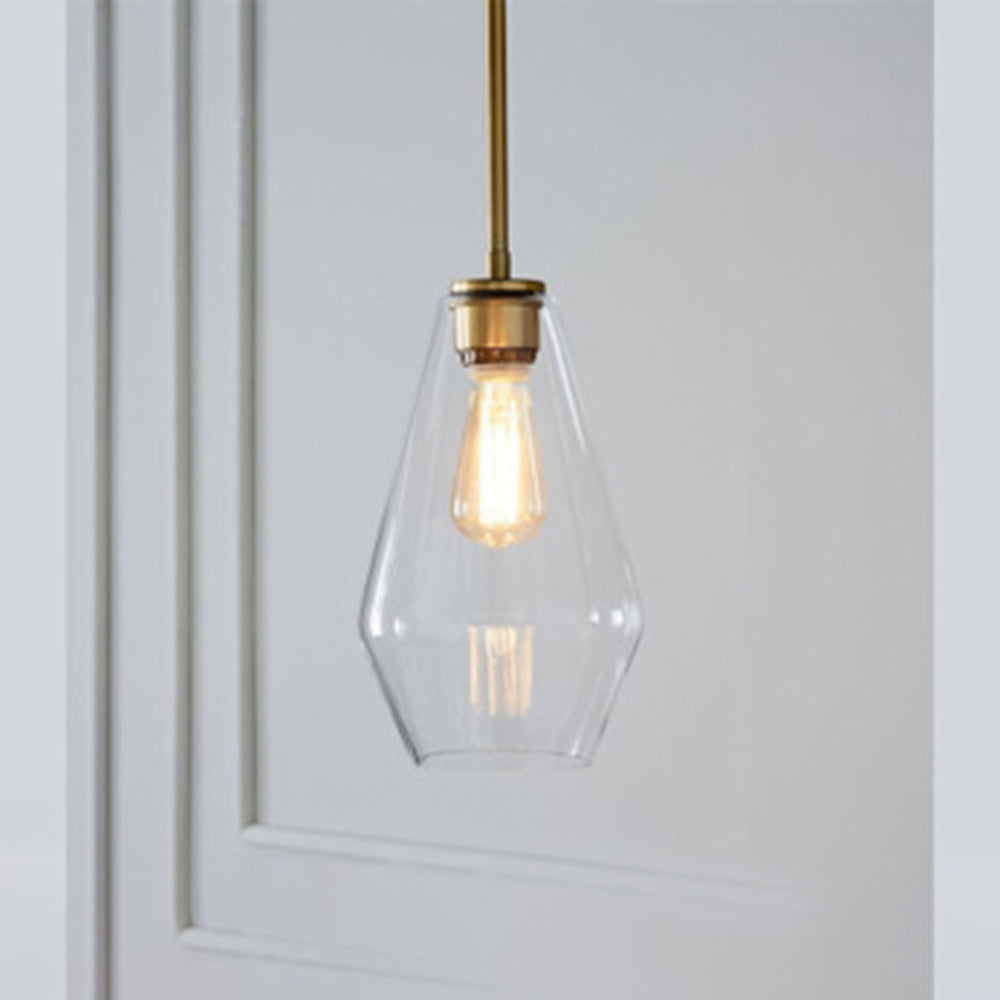 June Pendant Light Glass, Clear/Amber Diamond shape - Lamp Outdoor