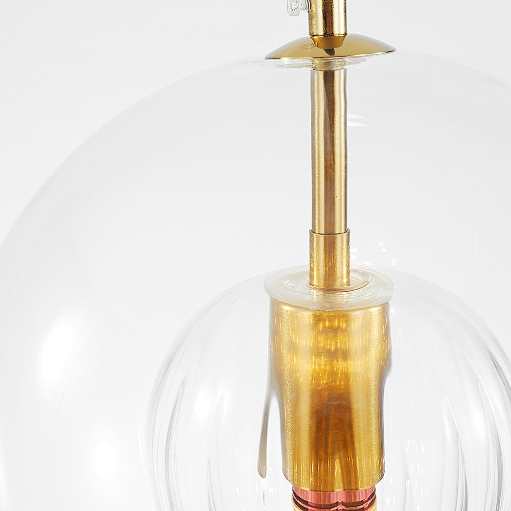June Glass Globe Pendant Light Clear &Amber - Lamp Outdoor