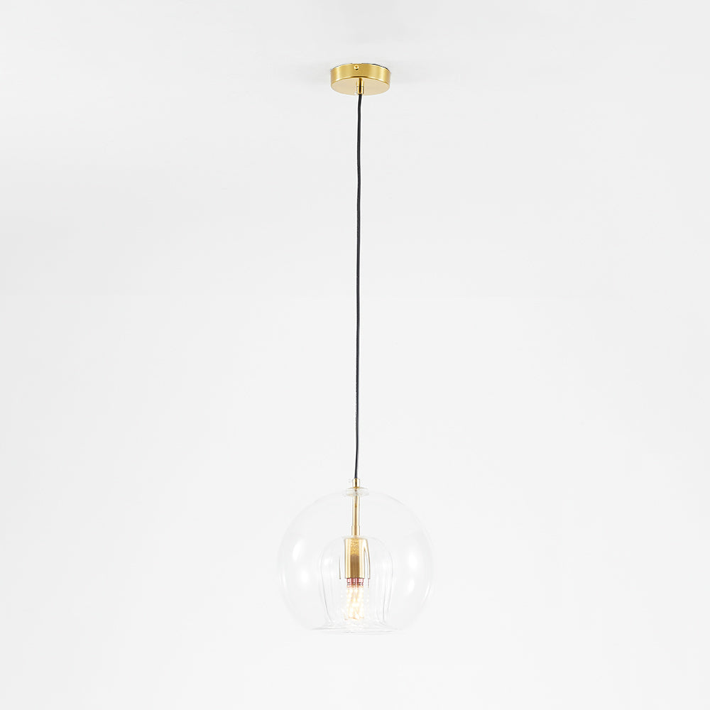 June Glass Globe Pendant Light Clear &Amber - Lamp Outdoor