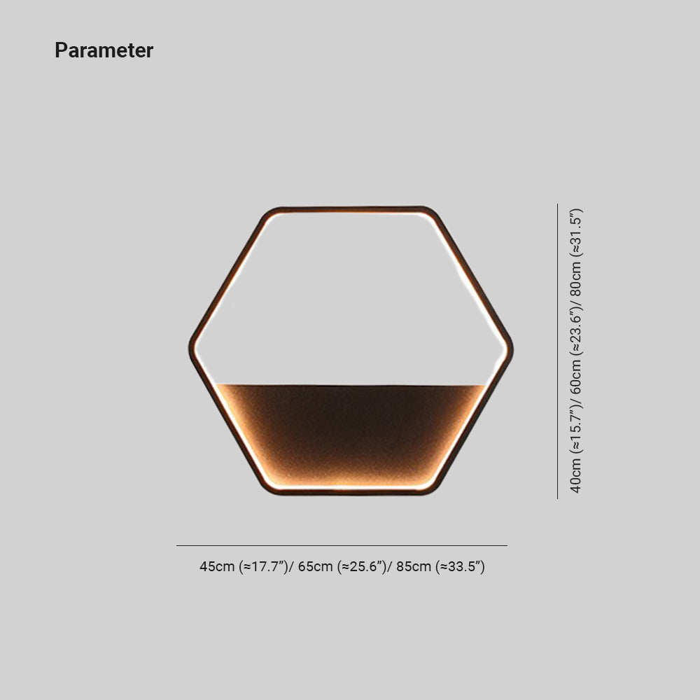 Ray Minimalist Hexagonal Ring With Shelf Metal Outdoor Wall Lamp - Lamp Outdoor