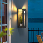 Ray Modern Rectangular Metal Acrylic Solar Outdoor Plants Pot Holder Wall Lamp - Lamp Outdoor