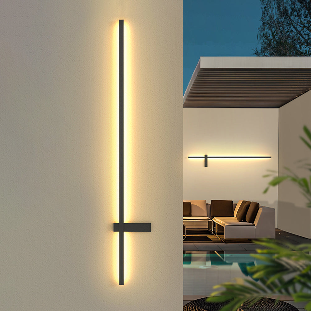 Arisha Minimalist Duo-Linear Metal Outdoor Wall Lamp - Lamp Outdoor