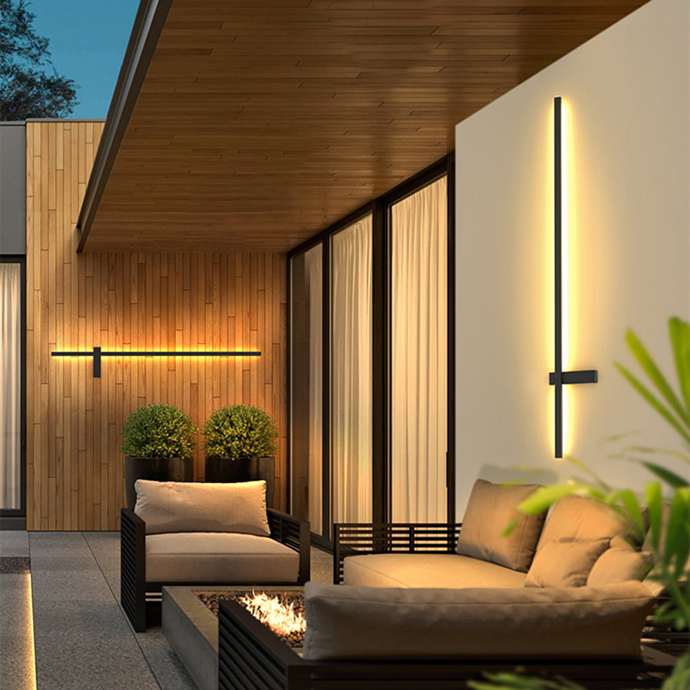 Arisha Minimalist Duo-Linear Metal Outdoor Wall Lamp - Lamp Outdoor