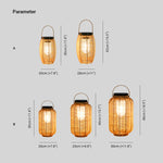 Ritta Retro Lantern Metal/Rattan Floor Lamp, Wood Color - Lamp Outdoor