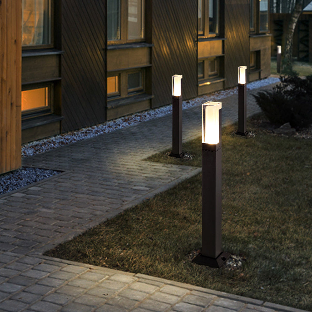 Ray Modern Rectangular Column Solar Outdoor Path Light - Lamp Outdoor