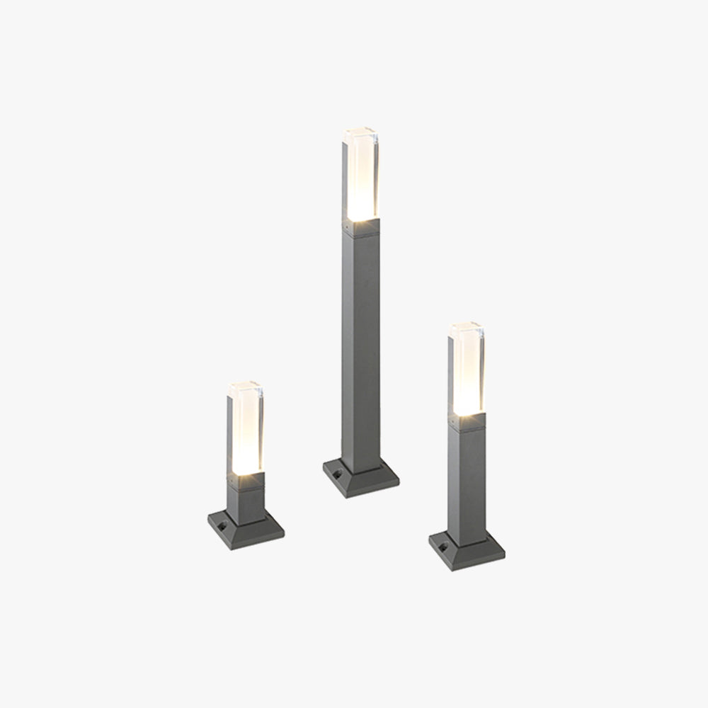 Ray Modern Rectangular Column Solar Outdoor Path Light - Lamp Outdoor