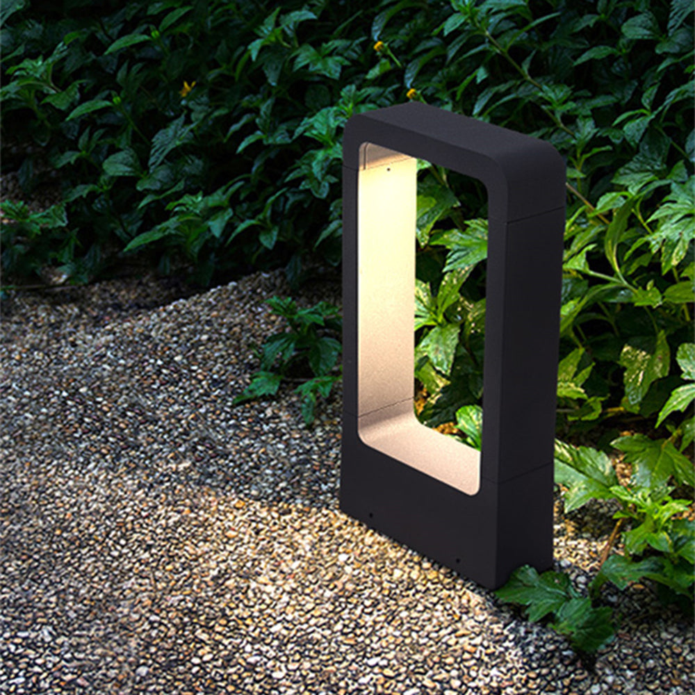 Ray Modern Metal Hollow Rectangle Outdoor Path Light - Lamp Outdoor