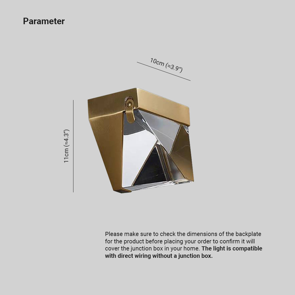 Laxor Waterproof Diamond Shape Metal/Crystal Outdoor Wall Lamp, Gold/Black - Lamp Outdoor