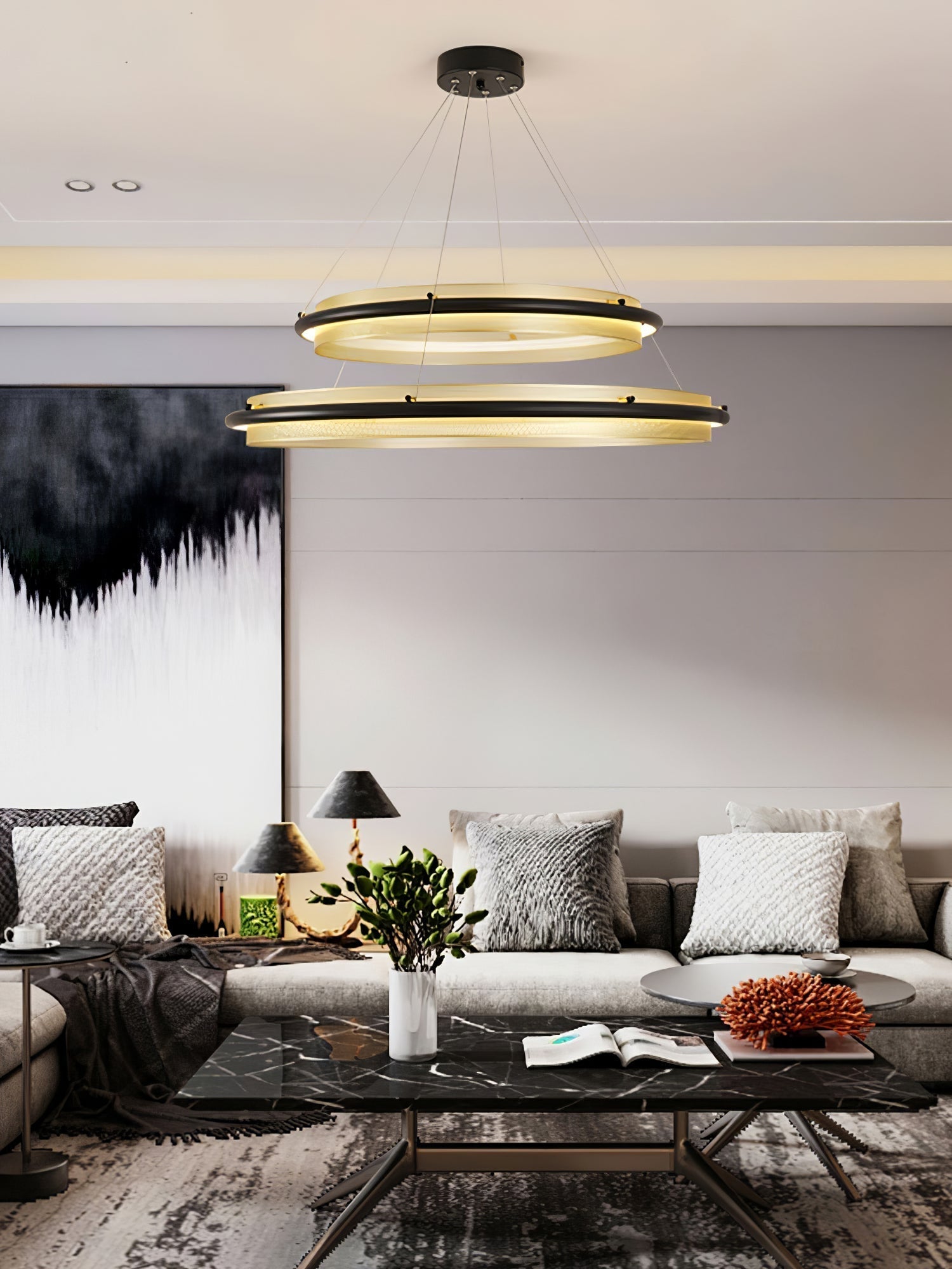 Acrylic LED Round Chandelier - Lamp Outdoor