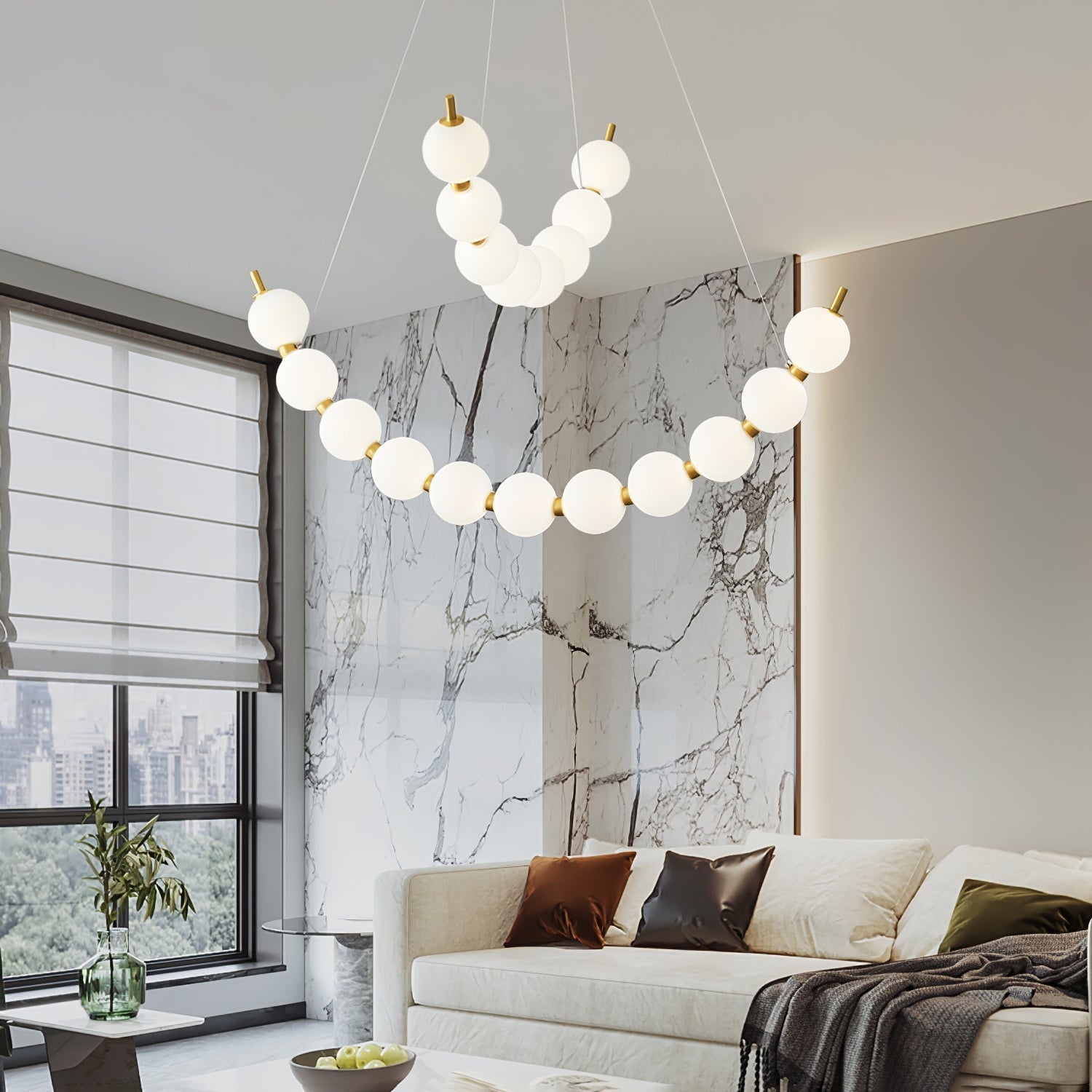 Cetalan Elegance Art Pearls Plastic Chandelier - Lamp Outdoor