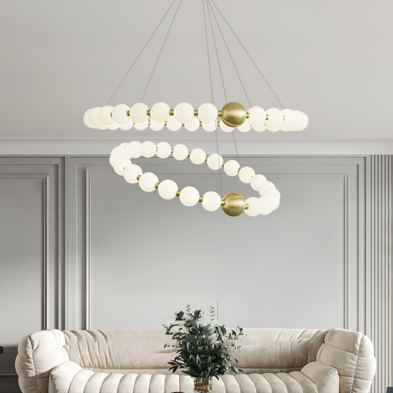 Cetalan Elegance Art Pearls Plastic Chandelier - Lamp Outdoor