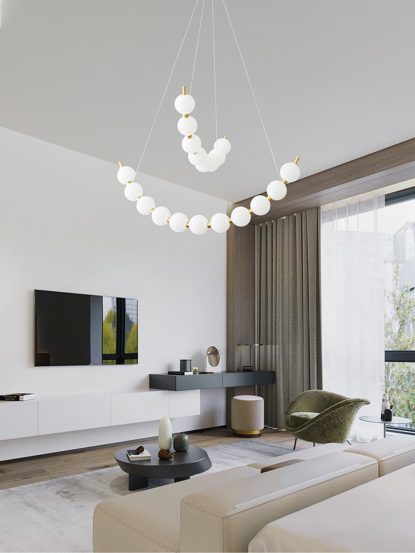 Cetalan Elegance Art Pearls Plastic Chandelier - Lamp Outdoor