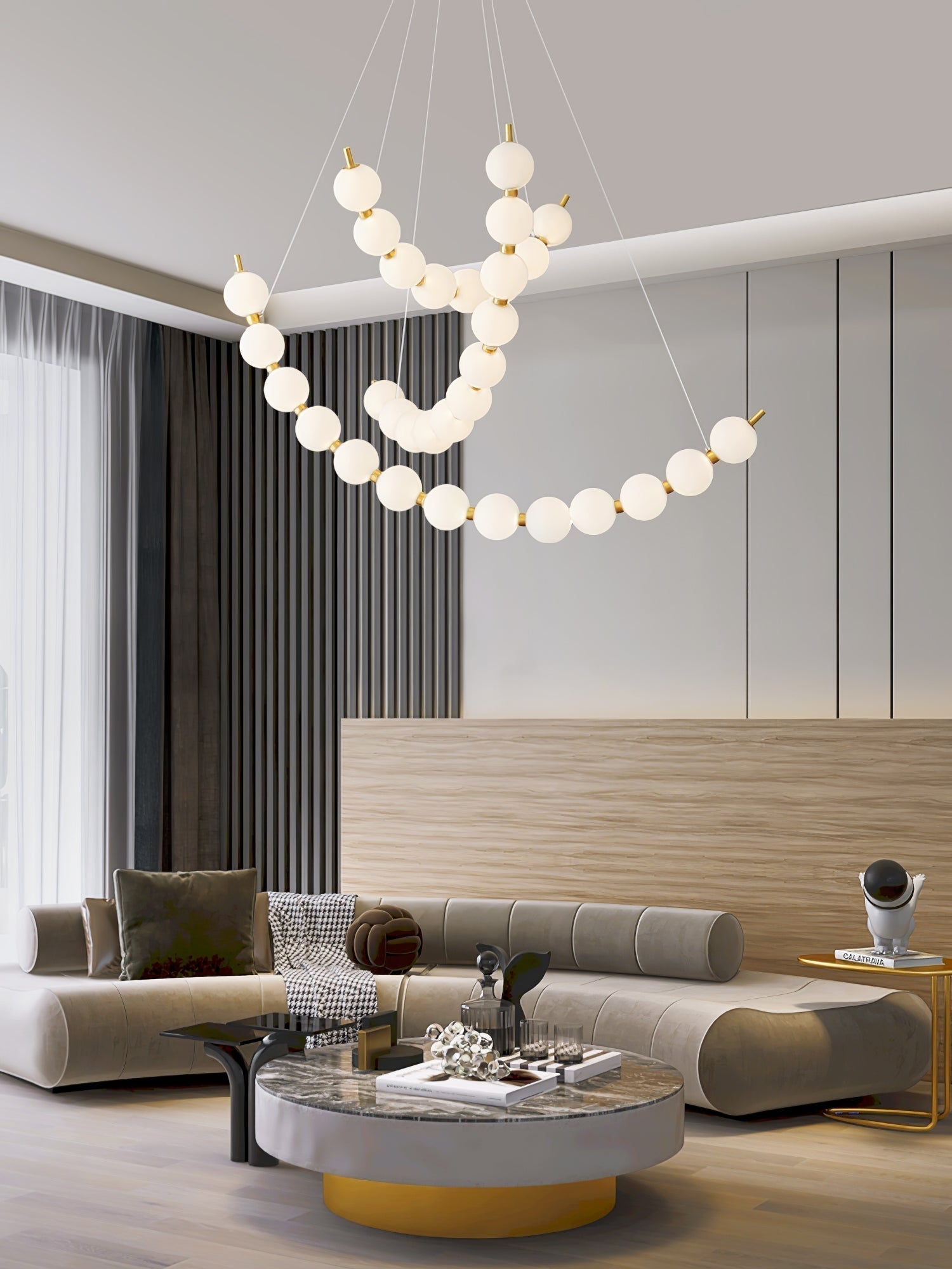 Cetalan Elegance Art Pearls Plastic Chandelier - Lamp Outdoor