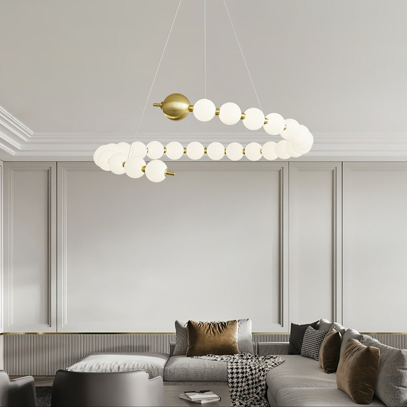 Cetalan Elegance Art Pearls Plastic Chandelier - Lamp Outdoor