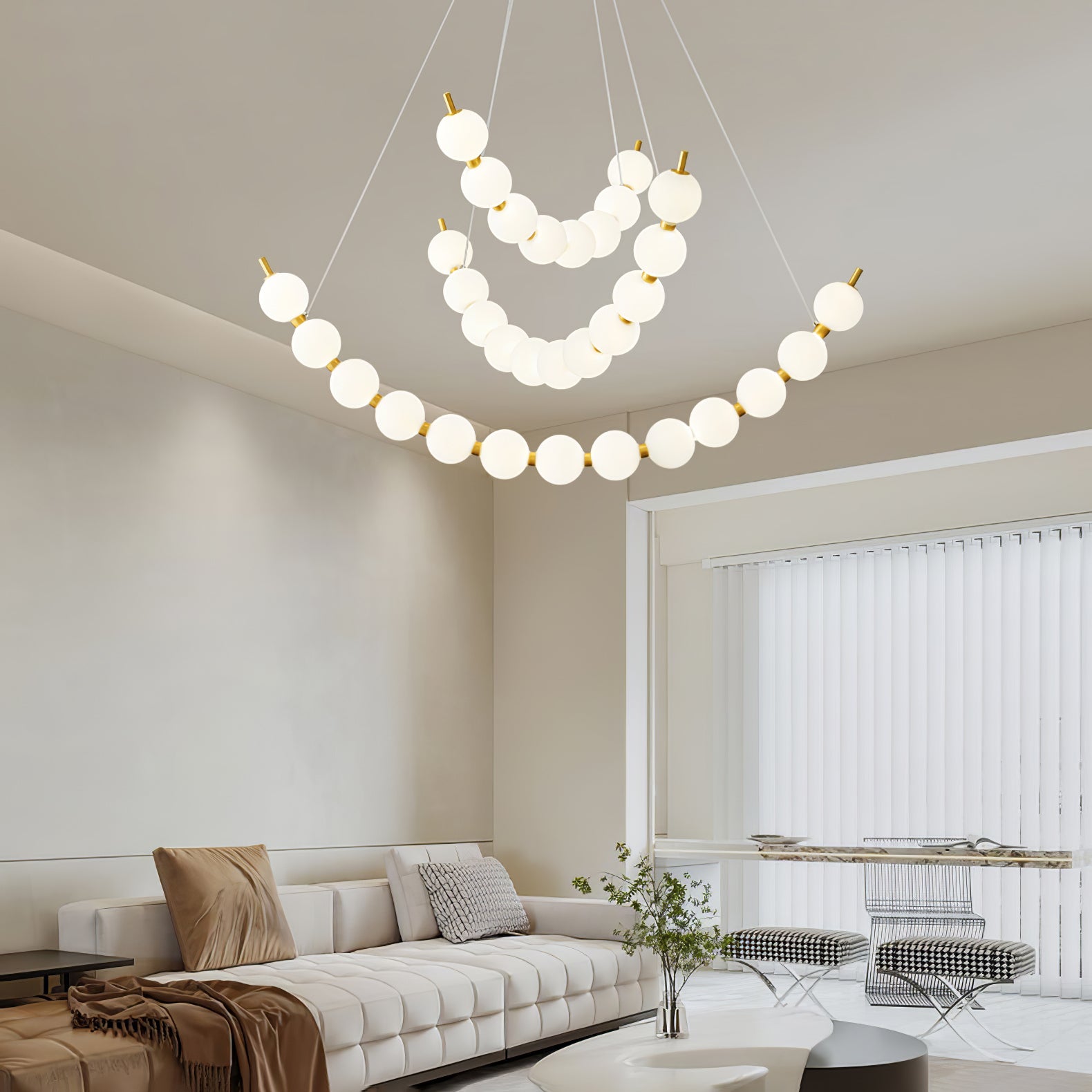 Cetalan Elegance Art Pearls Plastic Chandelier - Lamp Outdoor