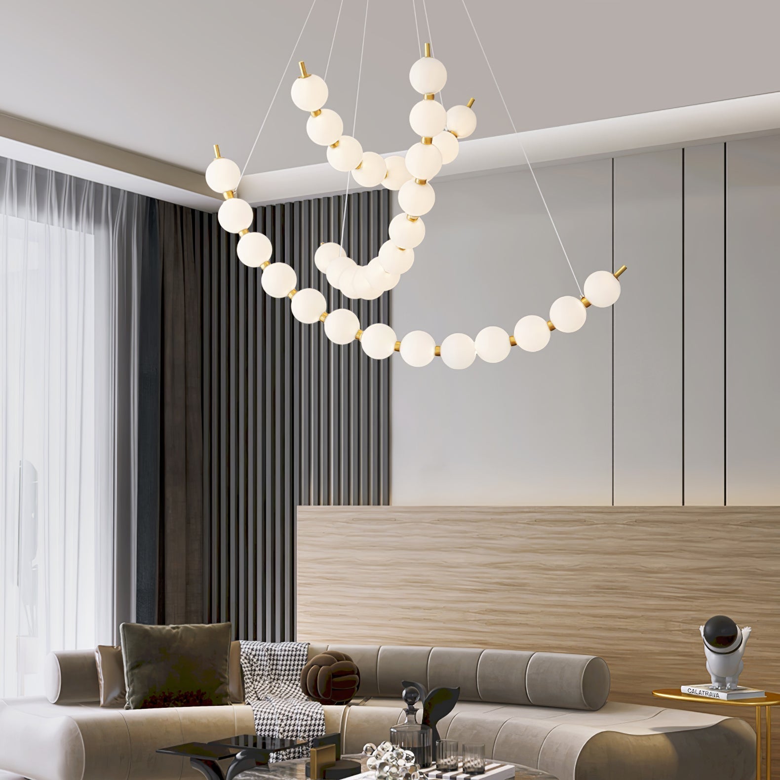 Cetalan Elegance Art Pearls Plastic Chandelier - Lamp Outdoor
